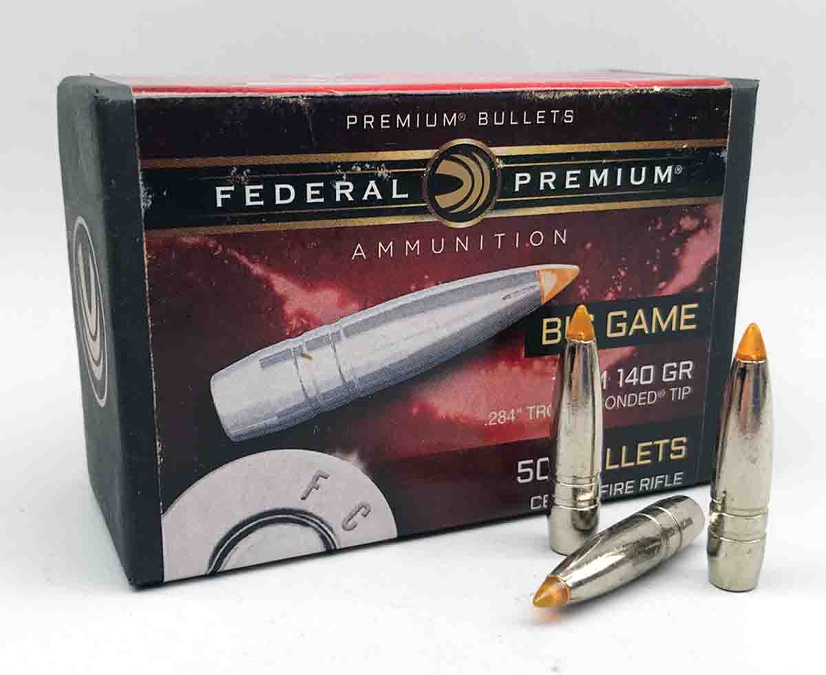 Federal Trophy Bonded Tip bullets have similar relief grooves as those on Federal Ascent bullets.